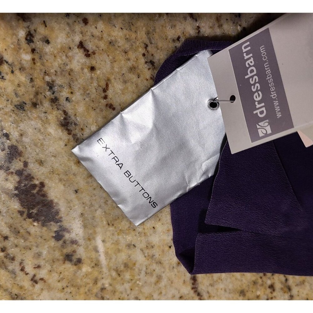 New! Vtg DRESS BARN Sz 8 Purple Silk 3 Piece Blouse, Tank & Pant Set Pleated - Picture 13 of 16